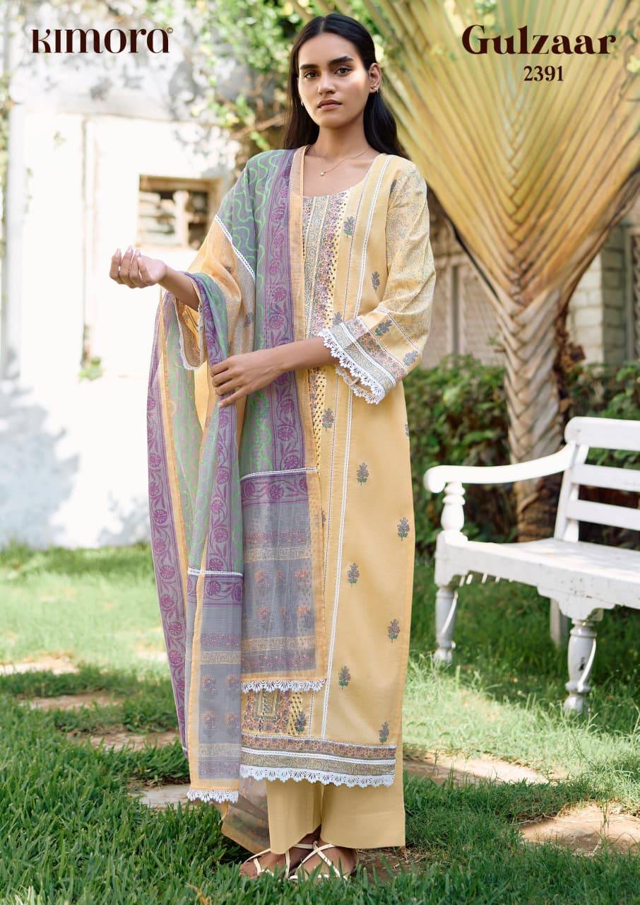 Gulzaar BY Kimora Fashion 2391 To 2394 Series Beautiful Fancy Stylish Colourful casual wear pure cotton lawn Dresses At Wholesale Price